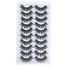 FARRED Fluffy Eyelashes 8D Faux Mink Lashes Natural Look Lash Short Fake False Eyelash 10 Pairs (Z07|9-18MM)