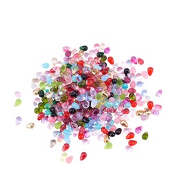 LiQunSweet 350 Pcs Czech Glass Small Crystal Teardrop Shape Beads Electroplated Dyed Imitation Opalite Top Drilled Drop Beads Bulk for Jewelry Making DIY Design - 6.5x4.5mm