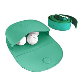 Emsing SID12-EG 4 Color Options, Belt Included, Pouch, Golf Ball Case, Accessory, Cute, Gift, Belt Loop, Magnetic Button, Colorful, Women's, Thin Green, Soft Portable Pouch, Golf Ball Case with Belt,