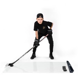 ACE HOCKEY Shooting Pad 30" x 60" included Rapid Rebounder - Synthetic Ice Mat 12.5 sqft with Puck Passer, Double Sided Passer for One Timers with Shoot Pad for Stickhandling, Shooting, Passing Skills