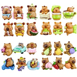 KARLOR 24 Pcs Capybara Figurine Set, Miniature Capybara Decoration Resin Decorative accessories Cute Animal Decor Ornaments for DIY Crafts Phone Cases Magnets Hair Accessories