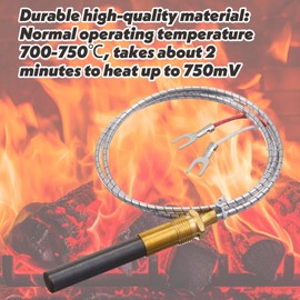 Yaocom 2 Sets 750℃ Thermocouple for Gas Fireplace 24" Millivolt Replacement Thermopile 750mv Thermopile Replacement Fireplace&Stove Accessories for Fire Gas Stoves