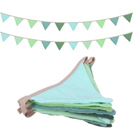 sourcing map 8.5 Feet Garland Pennant Bunting Fabric Flags Hangings Banner Green for Christmas Bridal Shower Party Anniversary Wedding Festivals Decorations 10Pcs