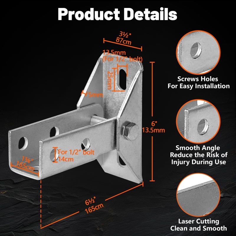 ITEVE.GD Adjustable Brace Fitting (Silver,2Pack),180 Degree Turn Joint Connector Bracket