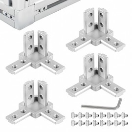 Corner Connector, Profile Connector 3030, Angle Connector, 3-Way Profile Connector, Corner Angle with Screws for European Standard 6 mm T Groove Aluminium Extrusion Profile