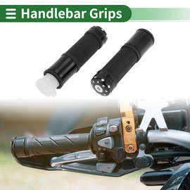 X AUTOHAUX 7/8" 22mm 15/16" 24mm Motorcycle Hand Grips Cover Kit Aluminum Alloy Rubber Handlebar End Grips for Motorcycle Scooter Bicycle ATV Black 1 Set