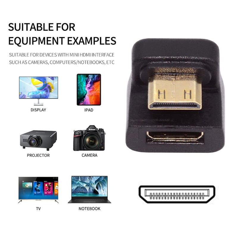 cablecc Mini HDMI 1.4 Up Opposite U 360 Degree Shape