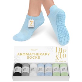 7 Pairs Pilates Socks with Grips for Women- Non Slip, Ankle Yoga Socks for Yoga, Pilates, Ballet & Barre Workouts; Breathable, Aromatic, Anti-Blister– Perfect Athletic Gifts for Gym & Hospital Use