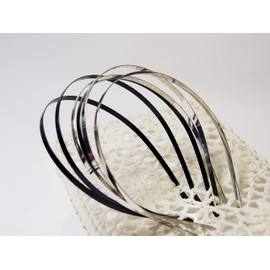 2 Colors 20 Pcs Set Headband Hardware 5mm Silver & Black Hair Accessories Handmade Material Wire Hardware (Silver & Black)