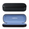 molshine Hard Shell PU Leather Glasses Case, Portable Bright Hard