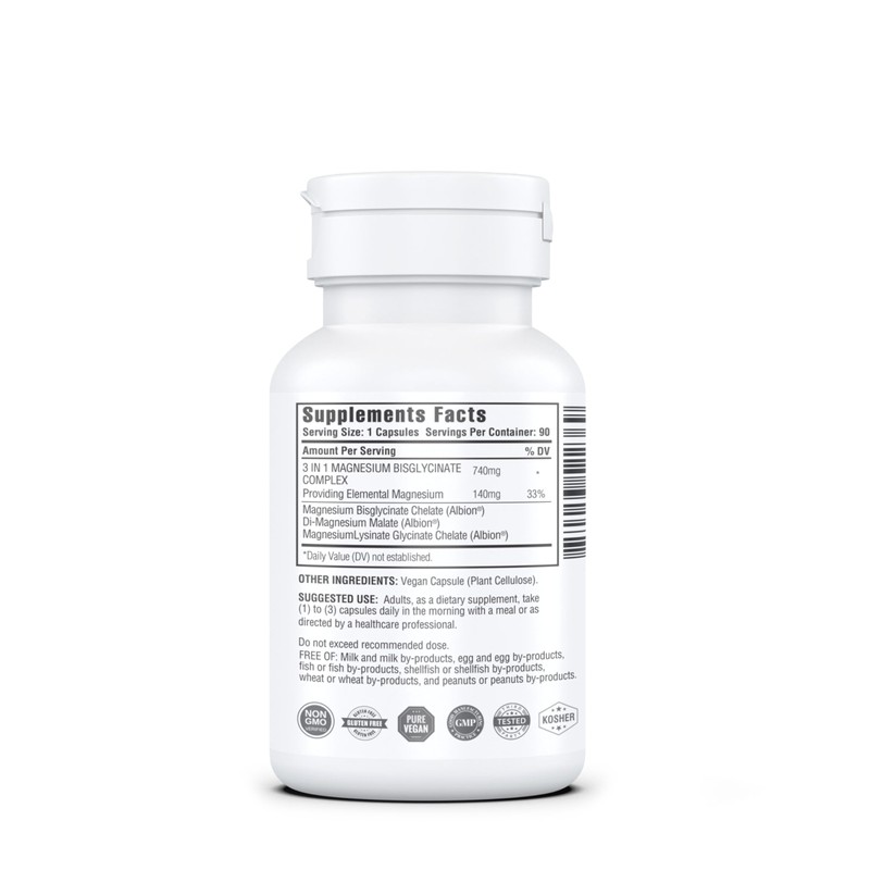 Magnesium 3 in 1 Bisglycinate Complex, from GOODNESS ENCAPSULATED.