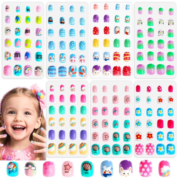 SAVILAND 168 Stück Press on Nails für Kinder: 7er Pack