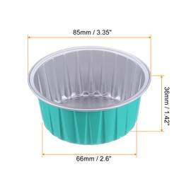 HARFINGTON Teal Cupcake Cups, 25pcs Aluminum Foil 5oz Standard Cupcake Liners Dessert Disposable Cupcake Baking Cups for Birthday Party Supplies Weddings Decorations