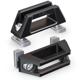 RENO Tie Down Anchors, Bed Hooks Fits for Utili-Track Bed Rail System Bed Rail Cleats Compatible with 2005-2024 Frontier / 2004-2024 Titan, Replaces OEM 999T7-ZV00A (Aluminum, Black, 2PCS)