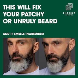 Shakeup Cosmetics Sérum Y Aceite Para Barba Para Hombres. Favorece Una Barba Más Gruesa Y Abundante, Ayuda Controlar El Cabello Seco Y Rebelde. Nutre Con Aceite De Ricino, Cafeína Y Complejo