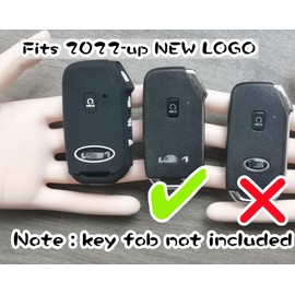 RUNZUIE 2Pcs Silicone Key Fob Cover for 2023 2022 2024 Kia K5 Seltos Telluride Stinger Sportage Forte Soul NIRO Ev Sorento (Black/Gray)