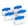 GASHER 5PCS 3/4 Inch PVC Ball Valve Shut Off Switch