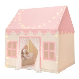 Wilwolfer Play Tent for Kids Indoor - Kids Play House Indoor Toddlers Play Tent Large Toddler Toy House Birthday Gift for Boys & Girls Playroom Decor (Pink Playhouse)