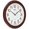 Casio IQ-132-5JF Wall Clock, Dark Brown, Analog Diameter, 11.6 inches