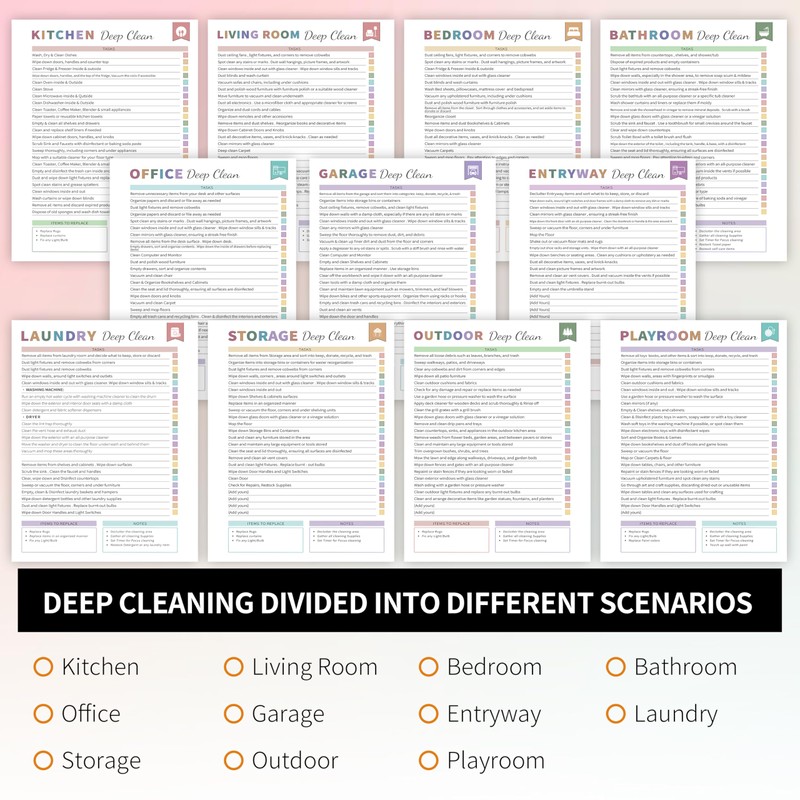 ADHD Cleaning Planner for Adults Women, Cleaning Schedule and Checklist