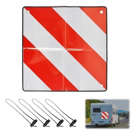 Warning Sign Italy and Spain, Warning Sign Bicycle Carrier with 4 Tension Ropes, Foldable Reflective Warning Sign, Italy Bicycle Carrier for Bicycle Carrier, Rear Trailer, Caravan (50 x 50 cm)