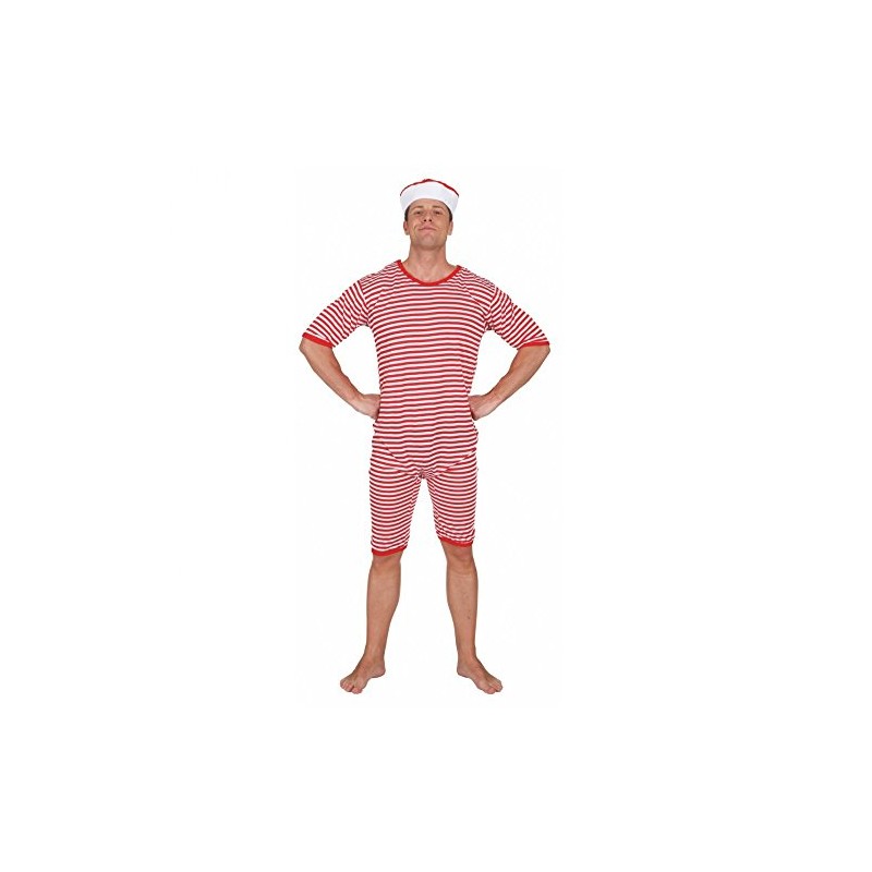 Bathing costume, red/white (XX-Large)