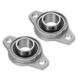 PATIKIL Pillow Block Bearing 1" / 25mm Bore, 2 Pcs Zinc Alloy Steel Mounted Flange Pillow Block Self Alignment Insert Bearings Bore Ball Housing for Machinery Power Agriculture