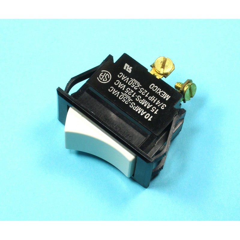MOMENTARY Rocker Switch SPST (ON)/Off White 10A/250VAC, 3/4HP, 15A/125AC, Screw
