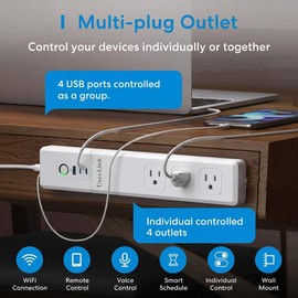 XENON Smart Power Strip,WiFi Surge Protector with 4 Individually Controlled Smart Outlets and 2 USB Ports, Compatible with Alexa Google Home, 5Feet Extension Cord