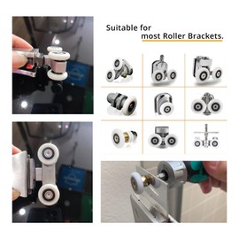 Leliafleury 8 Sets Shower Door Wheels 25mm Shower Door Rollers Replacement Rollers Runners for Bathroom