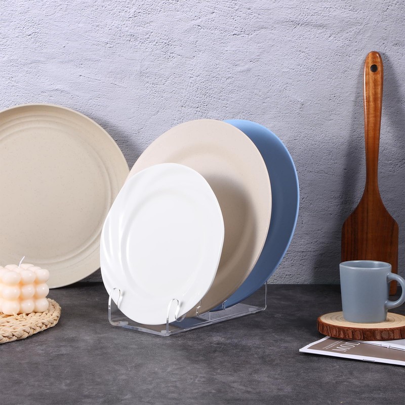 4 Pcs 3 Tier Plate Dinnerware Display Stand Acrylic Clear