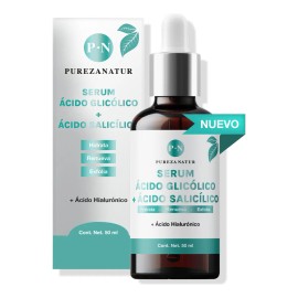 Pureza Natur Serum Facial cido Gliclico  Saliclico Hidratante  Suero Antiedad Con Aha, Bha, Acido Hialurnico Reductor De Sebo 50ml                    