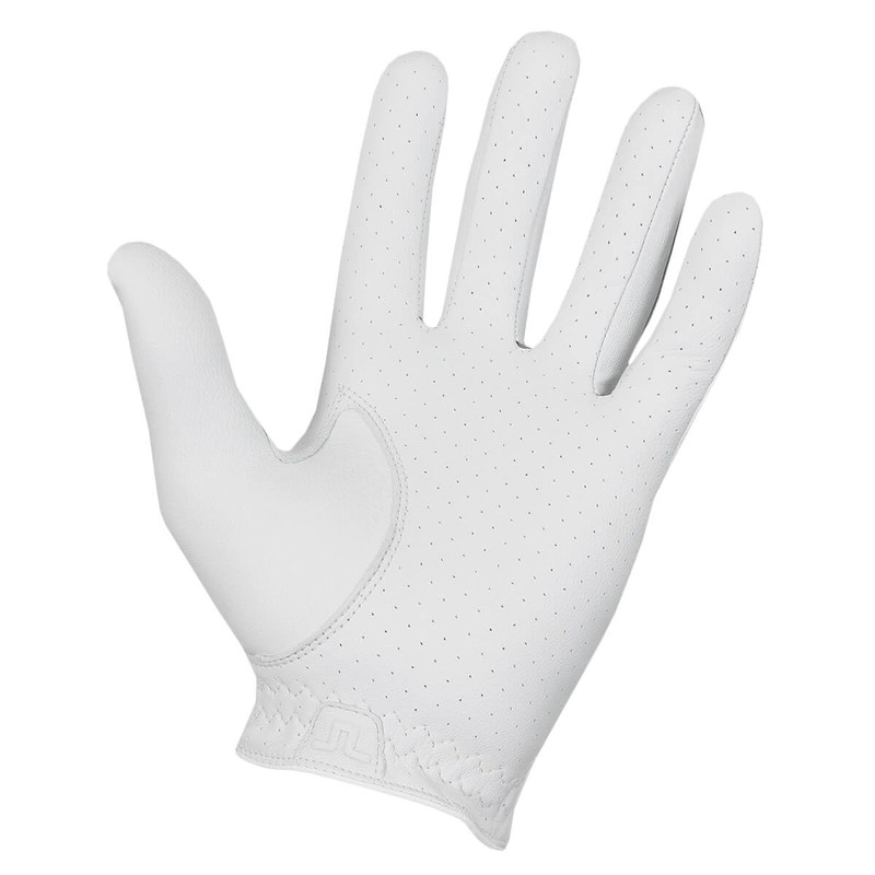 J.Lindeberg Mens Ron Leather Golf Glove - White - L