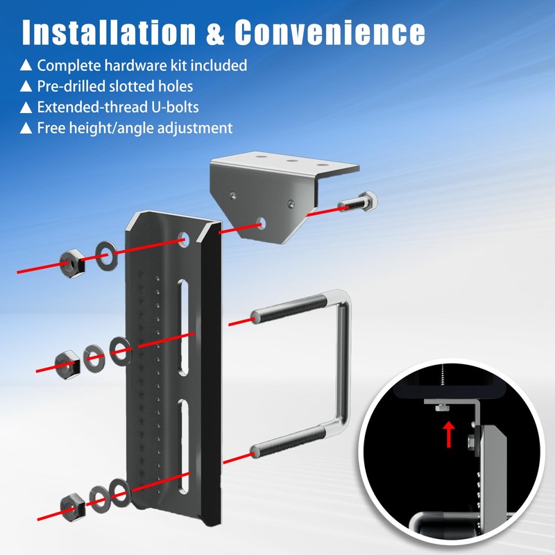 JNDO 8" Boat Trailer Bunk Brackets 4 Pcs Swivel Top