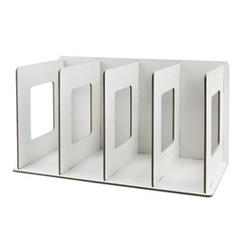 NICEYEA Wooden Magazine File Desk Organiser Standing Folder Compartment Box Book Shelves with 4 Compartments Catalogue File Book Storage Shelf for Stationery Desk Organiser DIN A4 A5 Magazine Holder