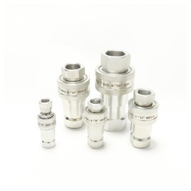 3/4" NPT ISO 7241-B Hydraulic Quick Disconnect Coupler – High-Pressure Quick Release Coupling with Dust Caps (H4-63/62) (ISO7241-B 3/4’’ NPT 1Set)