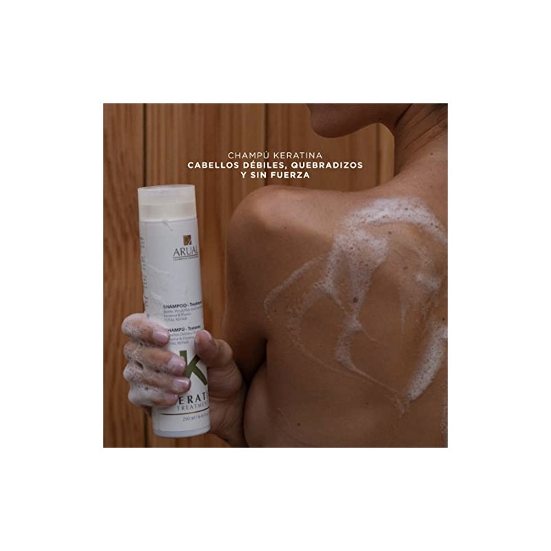 ARUAL - COSMETICA PROFESIONAL Arual keratine shampoo para cabellos debilidatos
