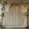 EMHOLDBU White Tulle Backdrop Curtain with Lights String 10x8ft Sheer
