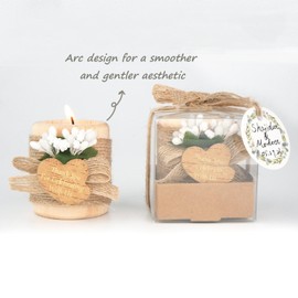 30 Pack Wedding Favors Wood Tealight Candle Holders, Bridal Shower Favors for Guests Bulk, Baptism/Baby Shower Centerpieces for Tables, Wood Cylinder Candle Set for Baby Shower Decorations