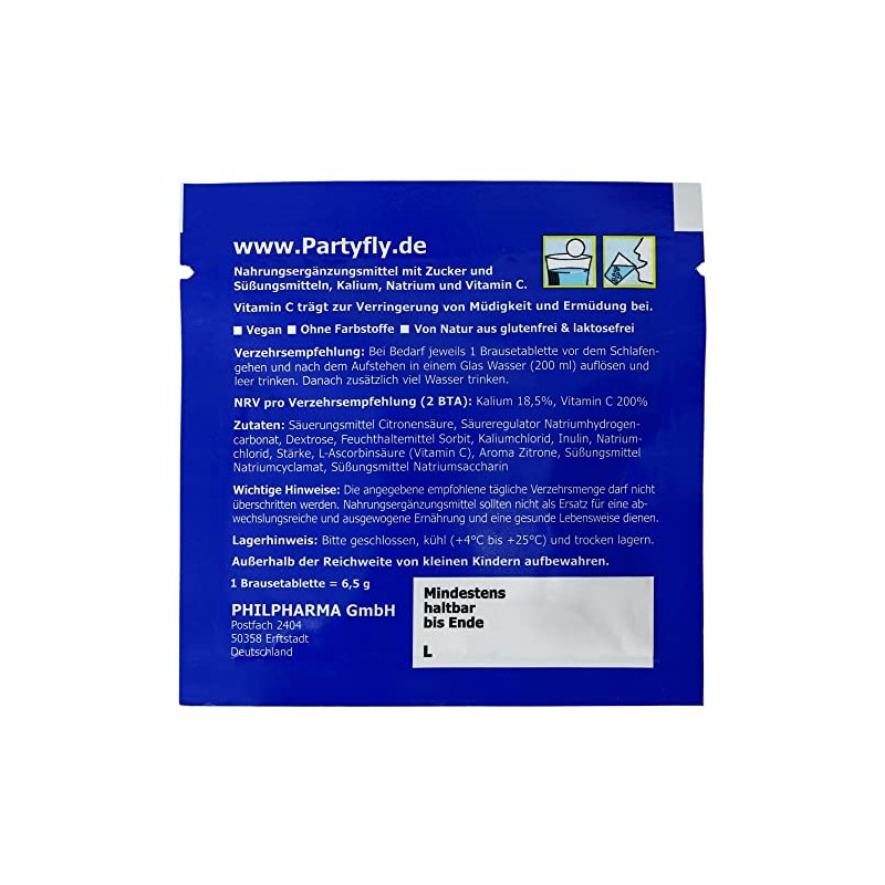 PARTYFLY Effervescent Tablets Pack of 8 = 2 x 4