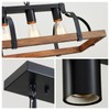 WUZUPS 5-Light Metal Chandelier Imitation Wood Grain Linear Pendant Ceiling
