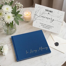 Braveriky Funeral Guest Book for Memorial Service, in Loving Memory 9x7.5