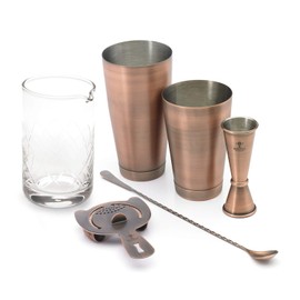 Barfly Essential Deluxe Mixing Cocktail Kit, Antique Copper (M37131ACP)