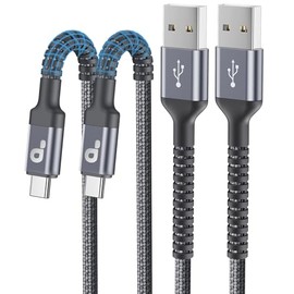 Cable USB a USB C de carga rápida de 3 A [2 unidades, 6 pies], cable de carga USB A a USB C, cable USBC trenzado extra duradero mejorado compatible co