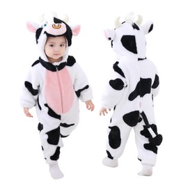 TONWHAR Kid's and Toddler's Costume Baby Animal Outfit Baby Boys' Girls' One-Piece Rompers Jumpsuit(4-5T,Milk Cow)