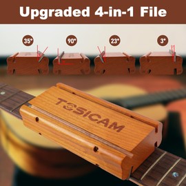 Guitar Fret End Beveling File, 4 in 1 3/23/35/90 Degree fret file - Guitar Bass Fret End Dressing, Guitar Fret Crowning End Bevel File Luthier Tools for Rounding, Shaping and Deburring