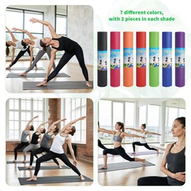 PEDOBALI 14 Pcs Yoga Mats Bulk 68 x 24 x 0.12 Inch Anti Slip Fitness Workout Mats for Men Women Home Gym Yoga Exercise