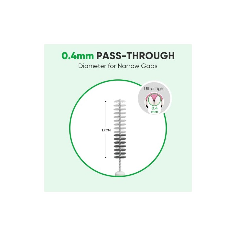 Interdental Brushes, 0.4 mm Ultra Fine, Pack of 30, L-Shaped