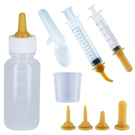 ciciment Pet Feeding Bottle,Puppy Syringe Feeder with Curved nipple for Puppy Kitten Squirrel and Other Newborn Pets Slow Feeder,10 Pack