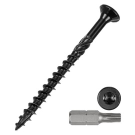 METALLIXITY Deck Screws (#10x2-1/2) 50Pcs, Carbon Steel Wood Screw Decking Screws with T25 Torx Drive Head - for Wood Fence, Table, Chairs, Black